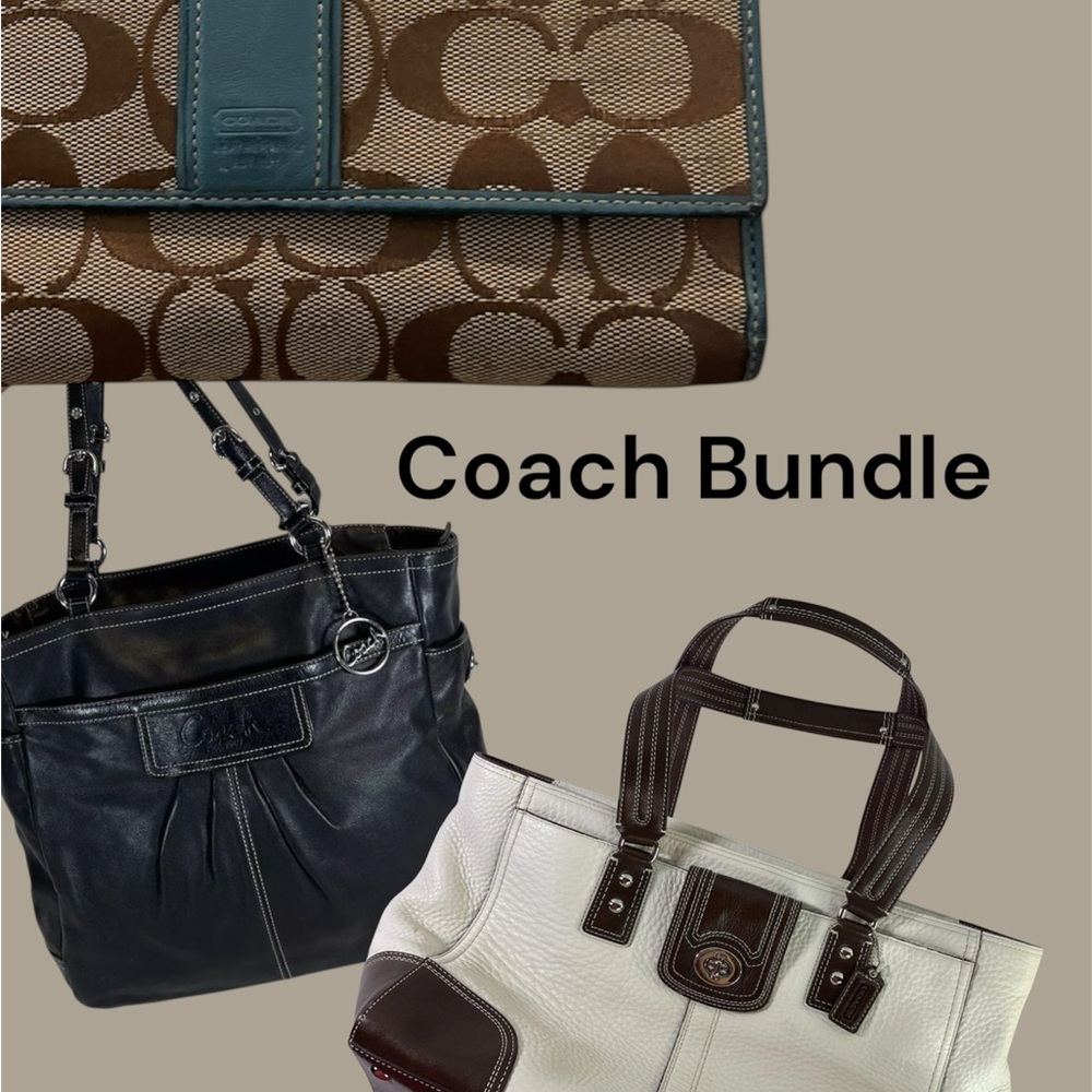 Coach Black and Brown Shoulder Bags with Signature Style